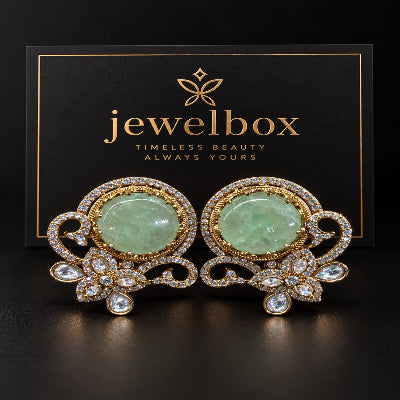 Turquoise Blue & Pearl Statement Drop Earrings