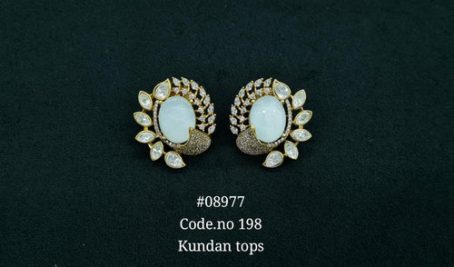 Designer Kundan Tops | Stone Stud Earrings