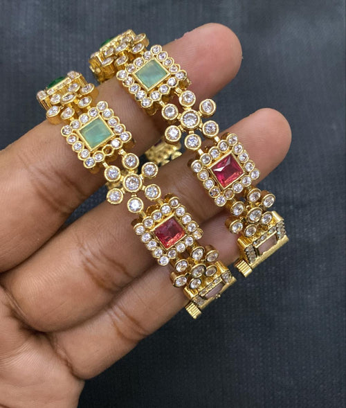 Designer CZ Multi-Stone Openable Bangles