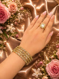 Luxury CZ Bracelet & Emerald-Cut Statement Ring Set